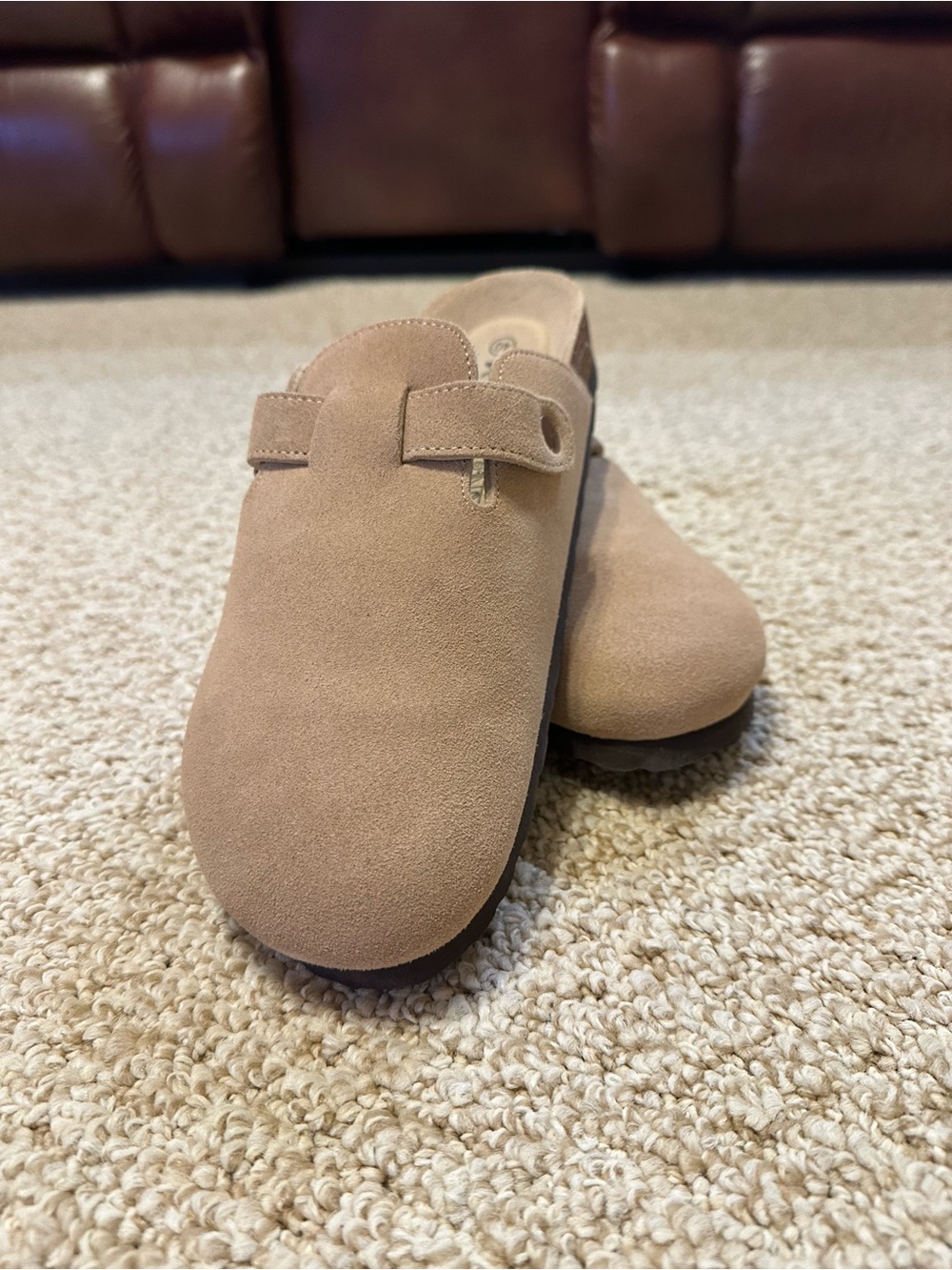 Suede Slip-On Clog - Tan